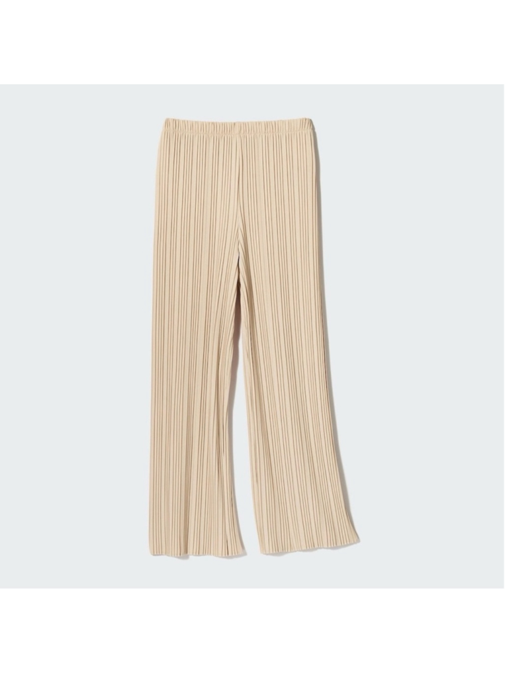 Uniqlo Pleated Straight Pants Beige Size Medium